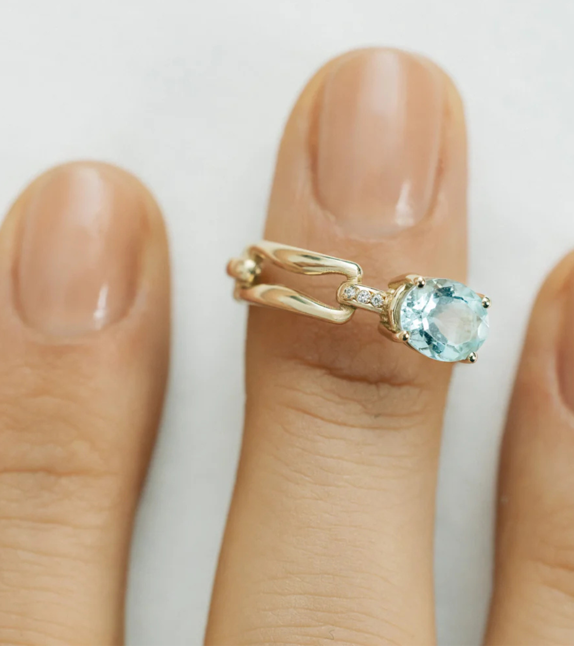Immortelle Aquamarine Ring by Yannis Sergakis